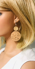 Load image into Gallery viewer, Gold Faux Leather and Natural Cork Earrings - E19-746