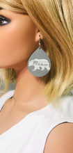 Load image into Gallery viewer, Genuine Gray Leather &quot;Mama Bear&quot; Earrings - E19-775