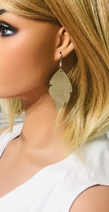Genuine Platinum Leather Earrings - E19-779
