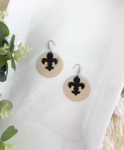 Faux Leather and Cork Earrings - E19-781
