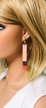 Load image into Gallery viewer, Coral, Brown and Salmon Genuine Leather Earrings - E19-806