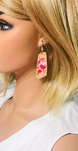 Load image into Gallery viewer, Cranberry Splash Cork Leather Earrings - E19-813