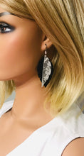 Load image into Gallery viewer, Genuine Black and Water Snake Leather Earrings - E19-814
