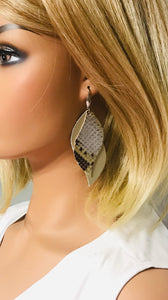 Layered Genuine Leather Earrings - E19-858