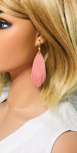 Load image into Gallery viewer, Rose Gold Frayed Leather Earrings - E19-864