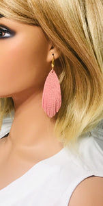 Rose Gold Frayed Leather Earrings - E19-864