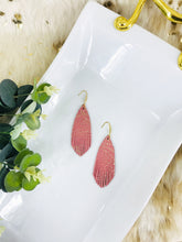 Load image into Gallery viewer, Rose Gold Frayed Leather Earrings - E19-864
