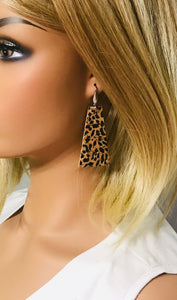 Spotted Cheetah Cork Leather Earrings - E19-865