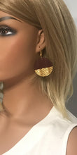 Load image into Gallery viewer, Burgundy Italian Fishtail Leather Earrings - E19-868