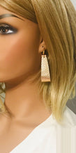 Load image into Gallery viewer, Metallic Gold and Pink Genuine Leather Earrings - E19-871