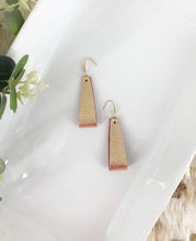 Load image into Gallery viewer, Metallic Gold and Pink Genuine Leather Earrings - E19-871