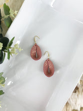Load image into Gallery viewer, Rose Gold on Pink Leather Earrings - E19-899