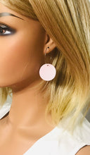 Load image into Gallery viewer, Pink Genuine Leather Hoop Earrings - E19-901