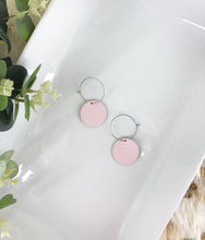 Load image into Gallery viewer, Pink Genuine Leather Hoop Earrings - E19-901
