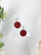 Load image into Gallery viewer, Red Embossed Leather Earrings - E19-908