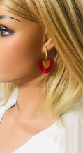 Load image into Gallery viewer, Violet Red Fan Shaped Tassel Earrings - E19-962