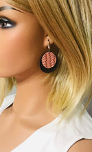 Load image into Gallery viewer, Milk Chocolate and Cameo Pink Leather Earrings - E19-965