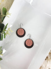 Load image into Gallery viewer, Milk Chocolate and Cameo Pink Leather Earrings - E19-965