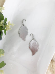 Metallic Silver Leather Earrings - E19-967