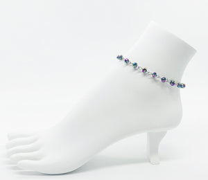 Multi-Color Glass Bead Anklet