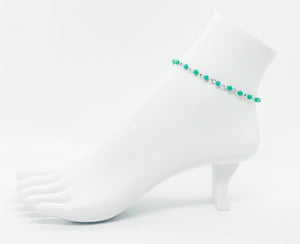 Green Glass Bead Anklet