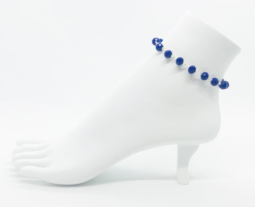Royal Blue Glass Bead Anklet