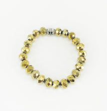 Load image into Gallery viewer, Metallic Gold Glass Bead Stretchy Bracelet