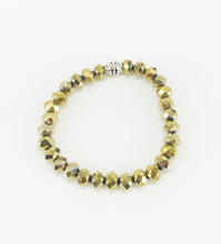 Load image into Gallery viewer, Metallic Gold Glass Bead Stretchy Bracelet