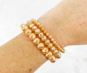Multi-Strand Glass Bead Stretchy Bracelet - B1225