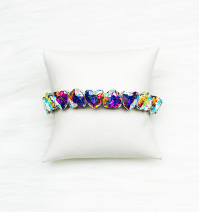 Heart Rhinestone Stretchy Bracelet - B1276