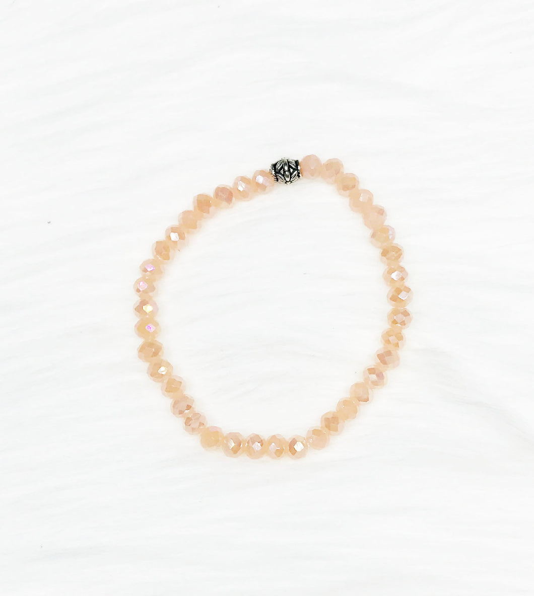 Glass Bead Stretchy Bracelet - B1297