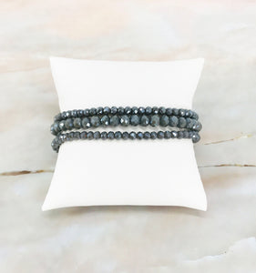 Multi-Strand Glass Bead Stretchy Bracelet - B1431