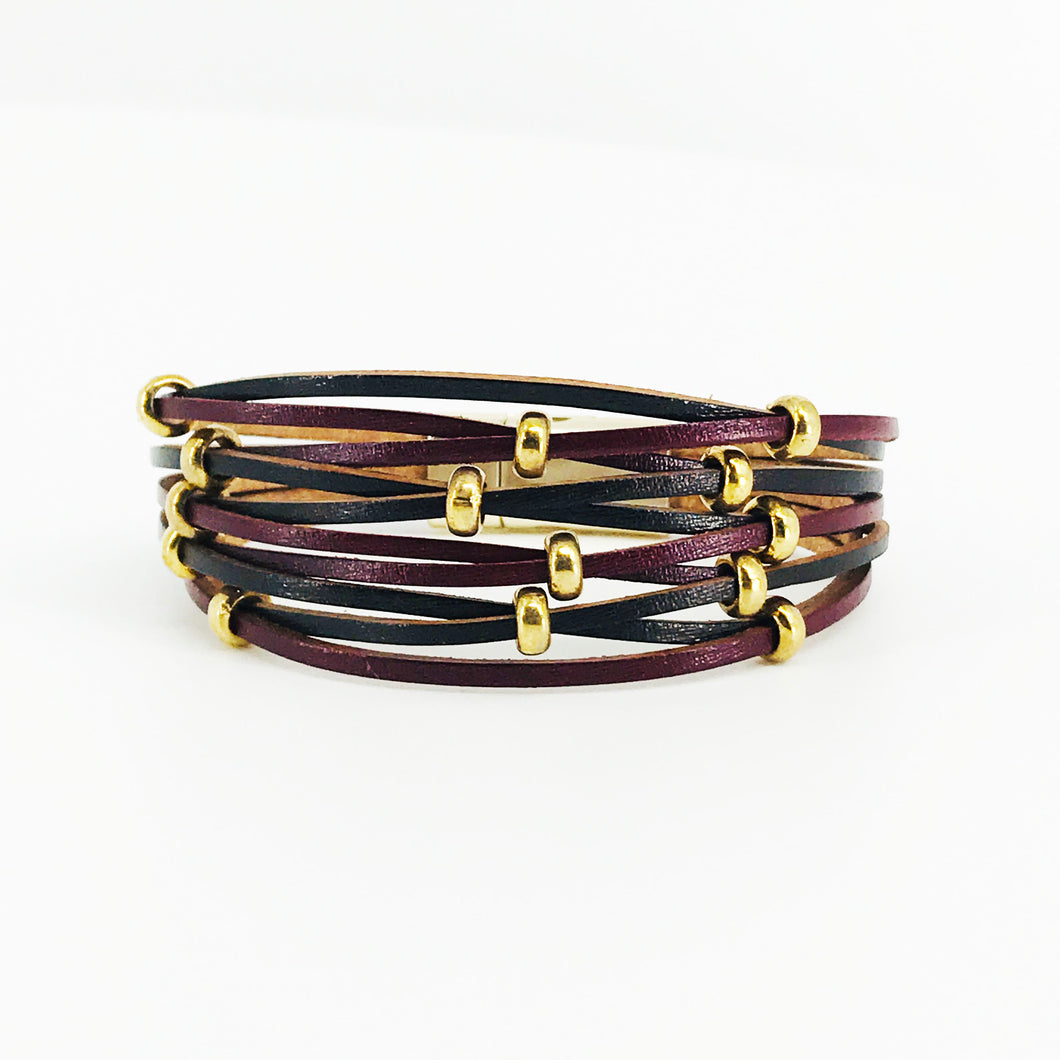 Multi-Strand Leather Bracelet - B152