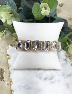 Square Rhinestone Stretchy Bracelet - B1922