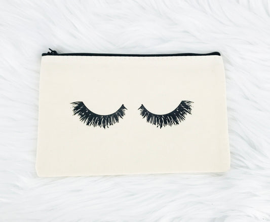 Beige Eyelash Cosmetic Bag - C105