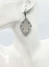 Load image into Gallery viewer, Silver Leather Earrings with Rhinestones - E19-058