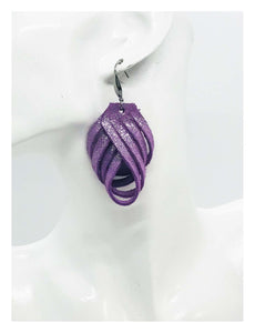 Lilac Genuine Leather Earrings - E19-077