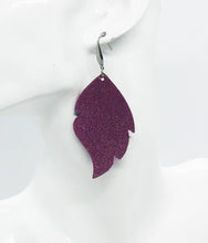 Load image into Gallery viewer, Dark Raspberry Dazzle Leather Earrings - E19-1014