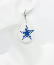 Load image into Gallery viewer, Dallas Cowboy Themed Leather Earrings - E19-1020