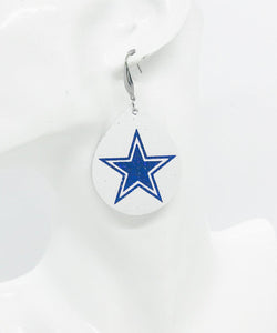 Dallas Cowboy Themed Leather Earrings - E19-1020
