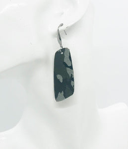 Jungle Gray Camo Leather Earrings - E19-1036