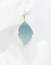 Load image into Gallery viewer, Gold Tipped Mint Leather Earrings - E19-1058