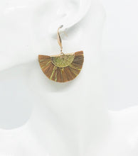 Load image into Gallery viewer, Brown and Gold Fan Shaped Tassel Earrings - E19-1071