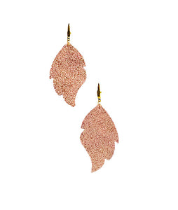 Rose Gold Leather Earrings - E19-1094