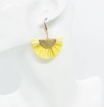 Load image into Gallery viewer, Yellow and Gold Fan Shaped Tassel Earrings - E19-1106