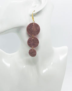 Rose Gold Leather Earrings - E19-1111