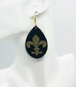 Saint's Themed Leather Earrings - E19-1125