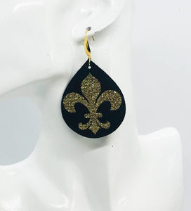 Saint's Themed Leather Earrings - E19-1126