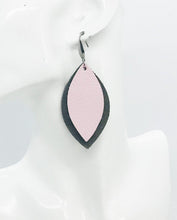 Load image into Gallery viewer, Gray Suede and Baby Pink Leather Earrings - E19-1132