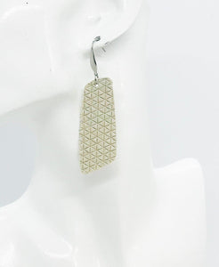 Cream Italian Leather Earrings - E19-1140